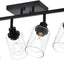 Lámpara pared baño 6 luces vidrio transparente ajustable