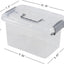 4 Cajas Almacenamiento Plástico 5qt Transparente con Asa