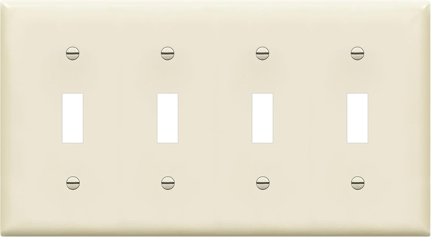 Placa pared interruptor luz 4 palancas 4.50x8.19 policarbonato