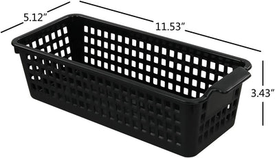 Cesta organizadora plástico escritorio set 6 color negro