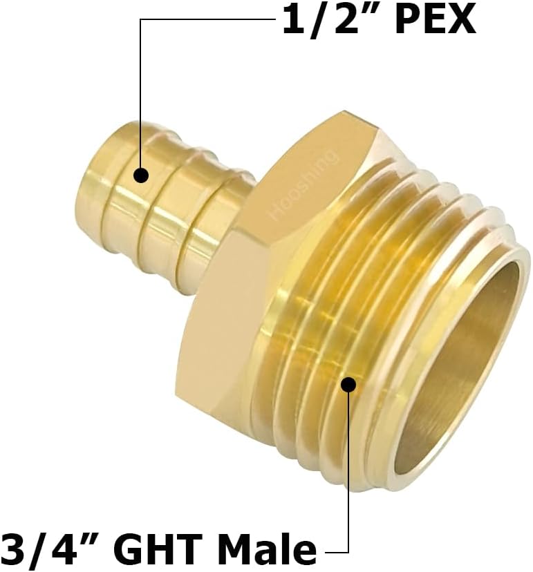 Conector Pex a 3/4 GHT Macho latón manguera jardín