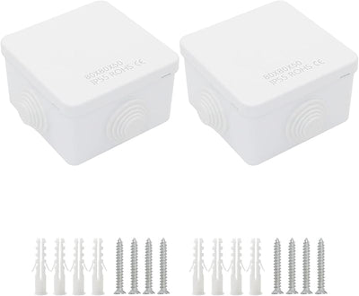 Caja eléctrica plástico ABS IP55 3.1x3.1x1.9pulg color blanco set 2