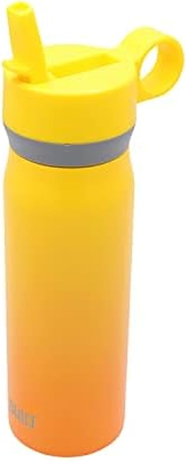Botella acero inox doble pared 20oz boca ancha tapa pajilla