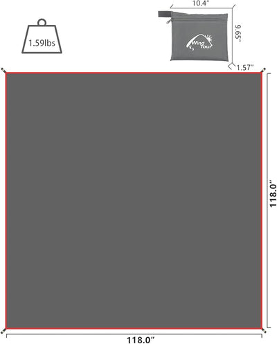 Lona portátil para camping senderismo 118x118pulg con bolsa