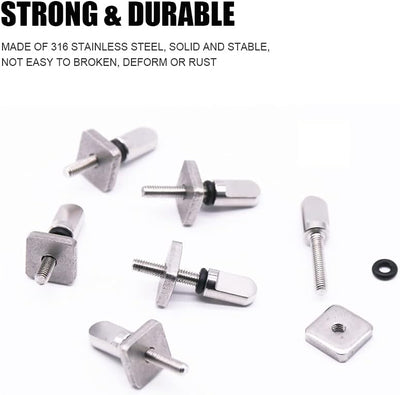 6 Aletas de pulgar acero inox para SUP y Longboard