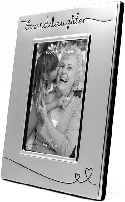 Portarretratos nieta chapado plata 4x6pulg terciopelo negro