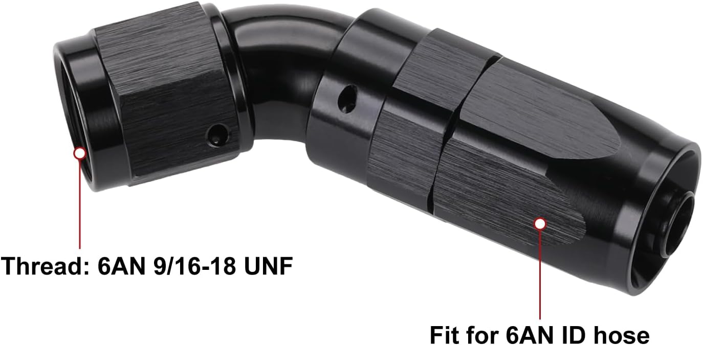 Adaptador flujo completo manguera codo 45grados aluminio