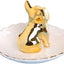 Bandeja cerámica organiz. joyas perros Bulldog dorado