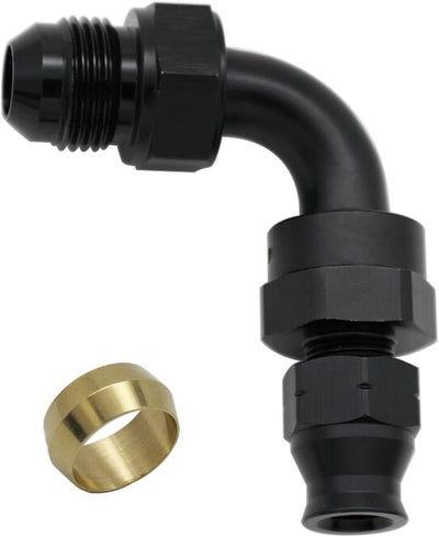Adaptador tubo combustible 6AN macho a 5/16" aluminio negro
