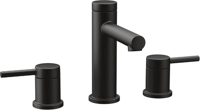 Grifo baño dos manijas válvula negro mate