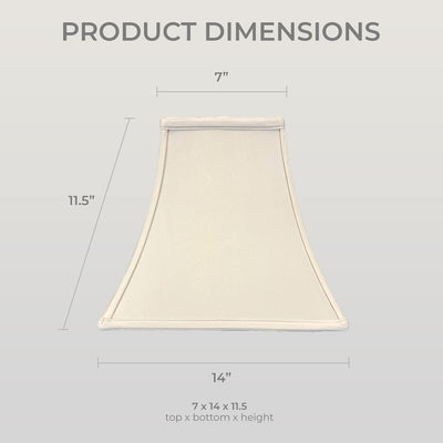 Pantalla cuadrada para lámpara 7x14x11,5 beige