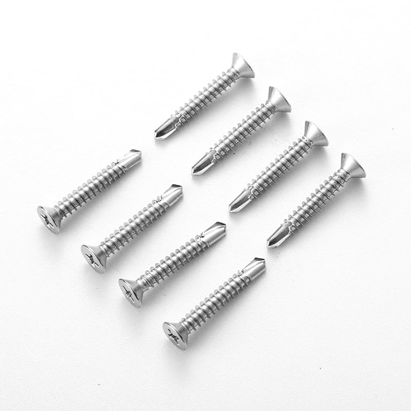 Tornillos chapa cabeza plana #14x4 pack 20 acero inox 410