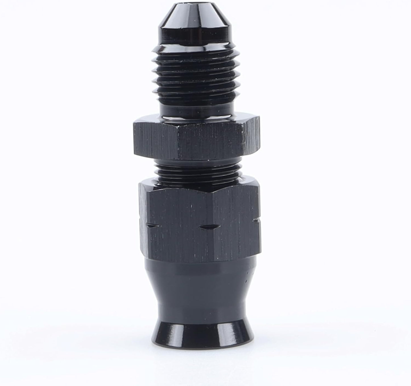Adaptador compresión aluminio 1/4 macho negro