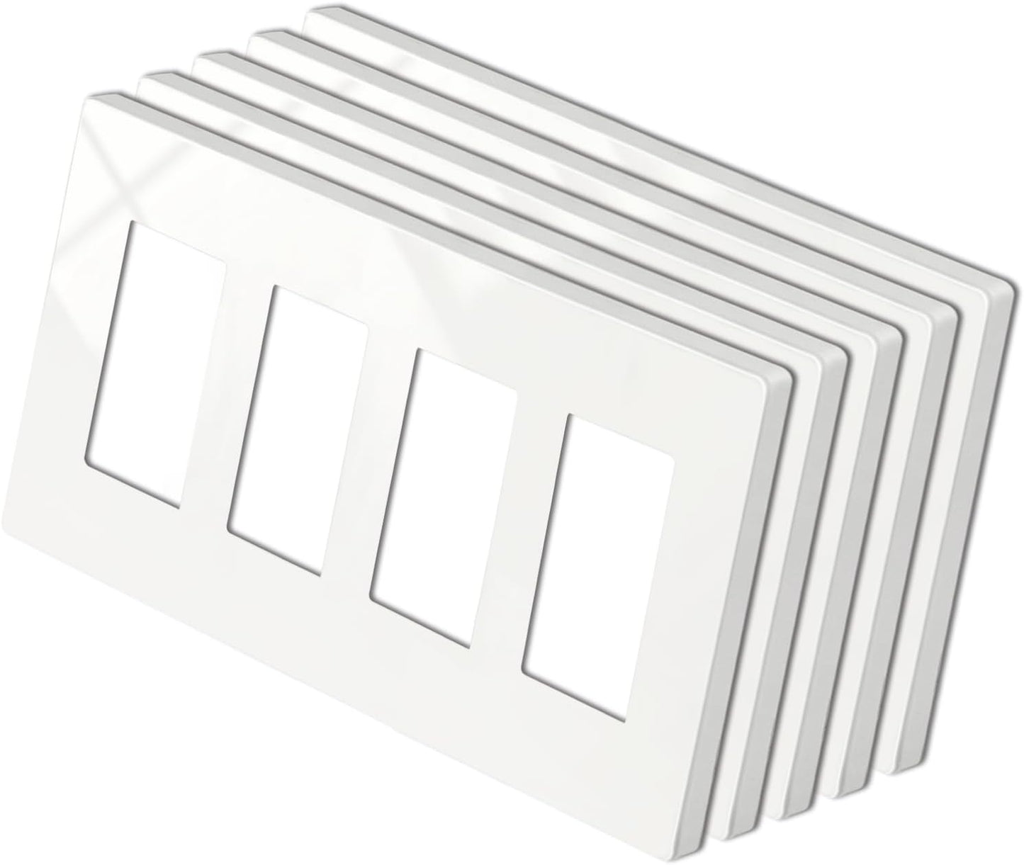 Set 5 placas pared serie blanco roto 4.69pulg