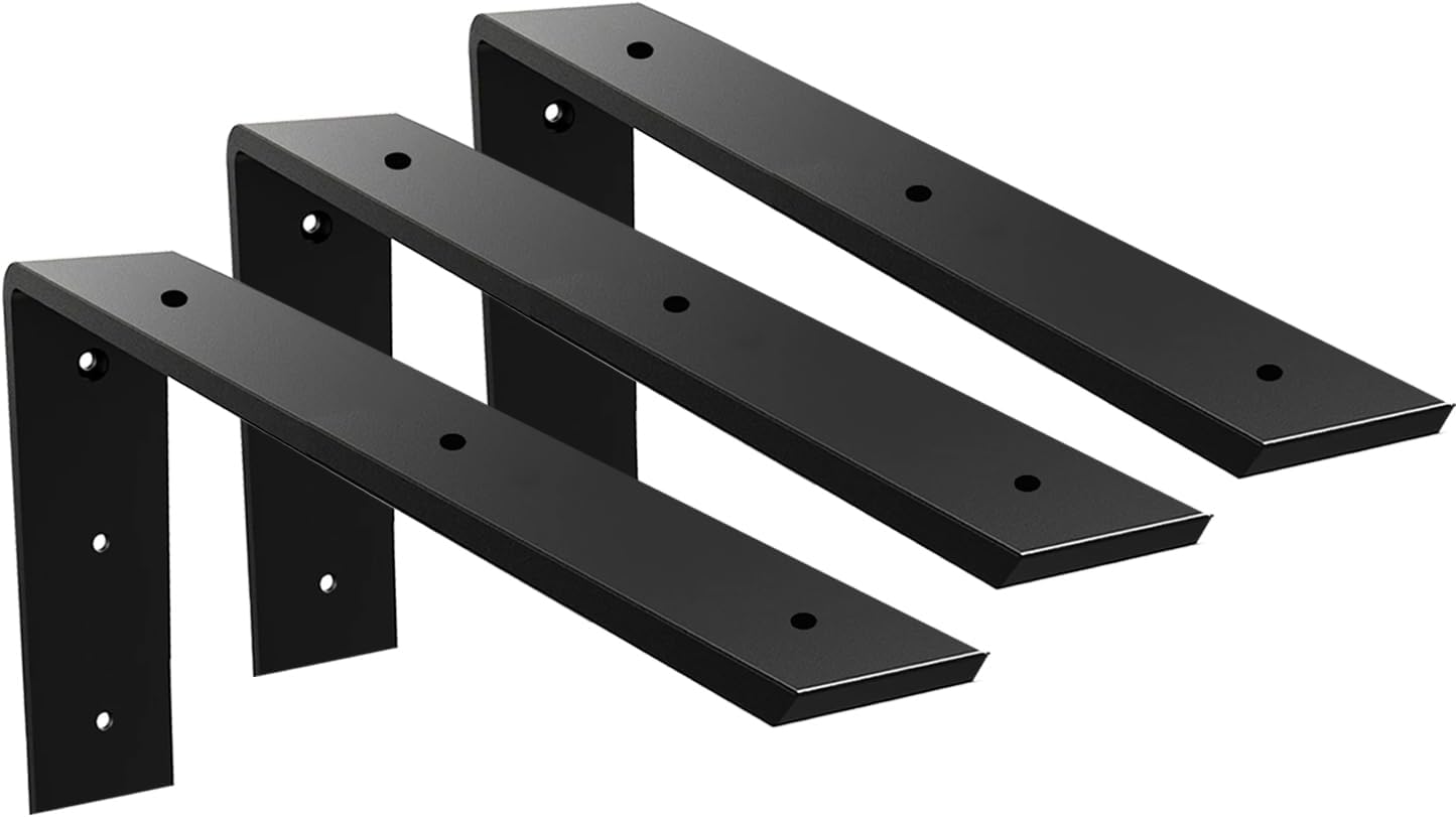 Soporte encimera oculto en L 3unid 20x8pulg metal negro