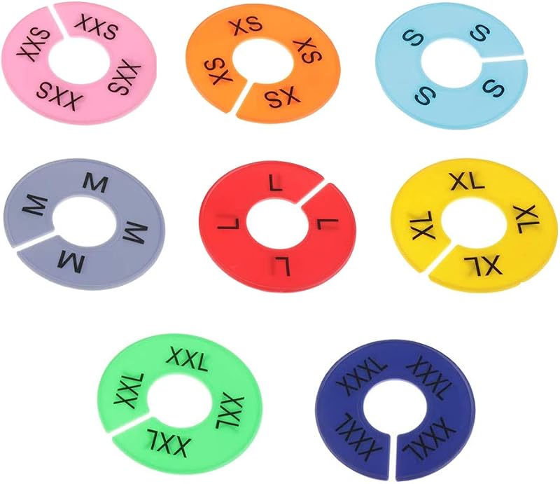 Divisores ropa XXS-XXXL 8 colores perchas redondas