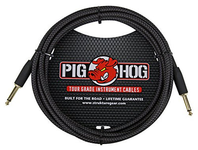 Cable instrumento tejido negro 3m/10ft 6.35mm