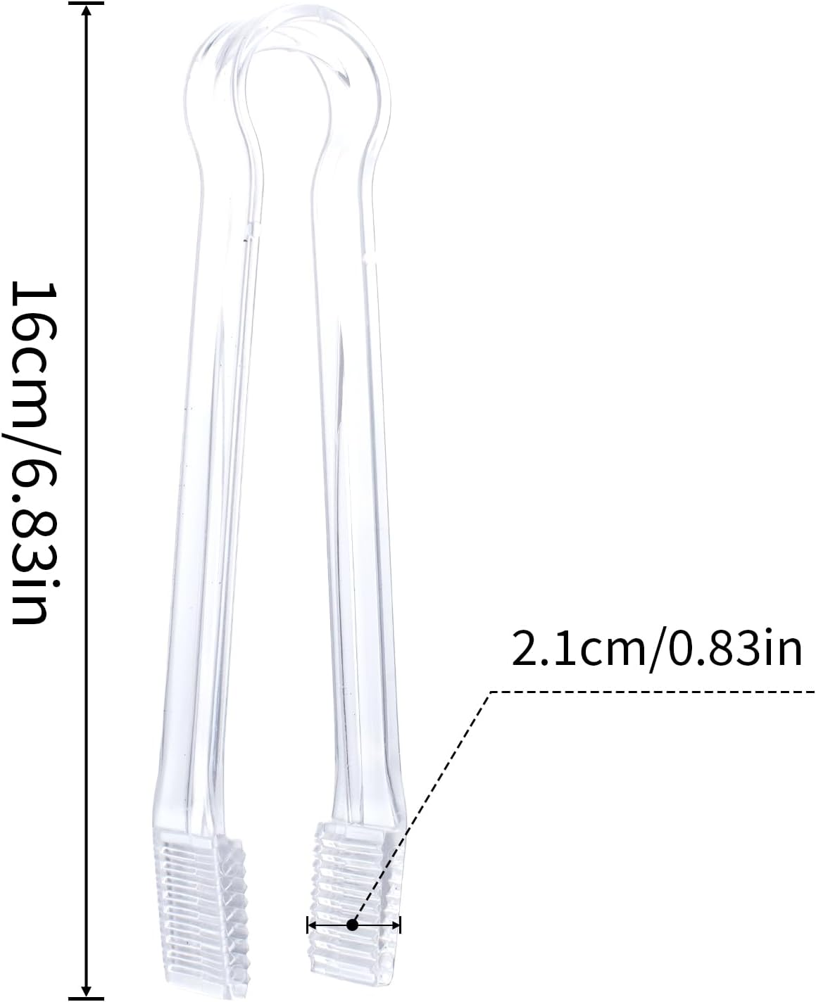 8 Pinzas Plástico Transparente Bordes Dentados para Buffet Catering