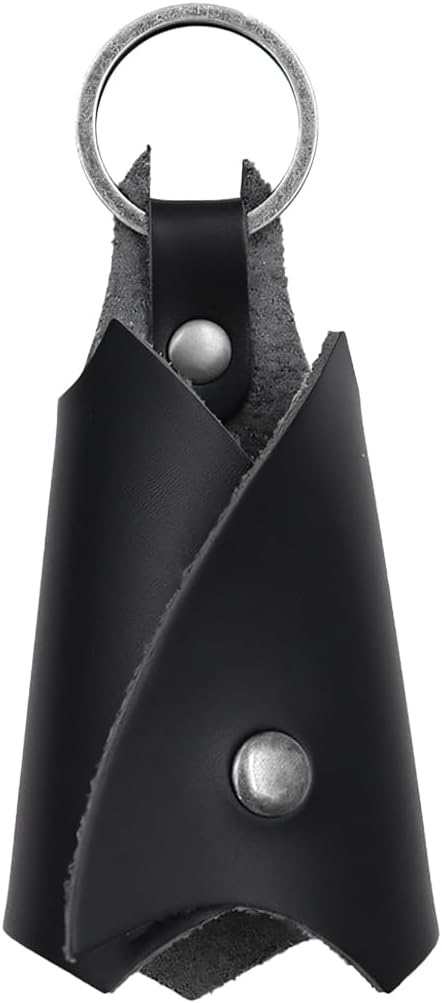 Llavero cuero forma murciélago para auto universal blanco/negro