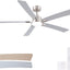 Ventilador techo 60pulg níquel cepillado 5 aspas motor CC
