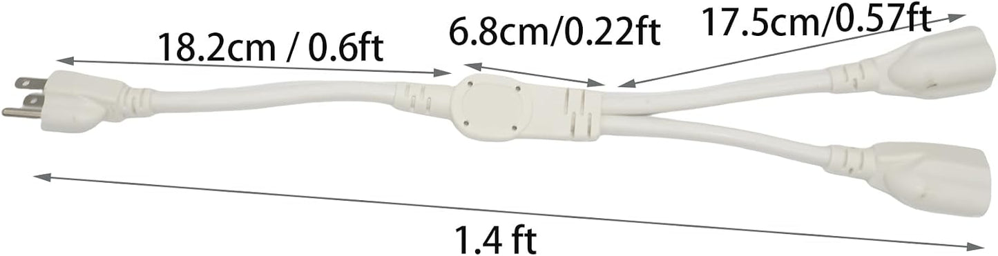 Divisor alimentación 2 vías 1.4pies para luces