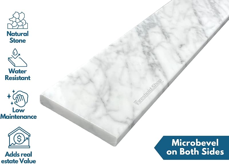 Umbral sillín mármol Carrara blanco 4x32pulg