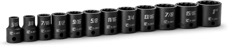 Set dados impacto 3/8" SAE 5/16-1" 12pzas