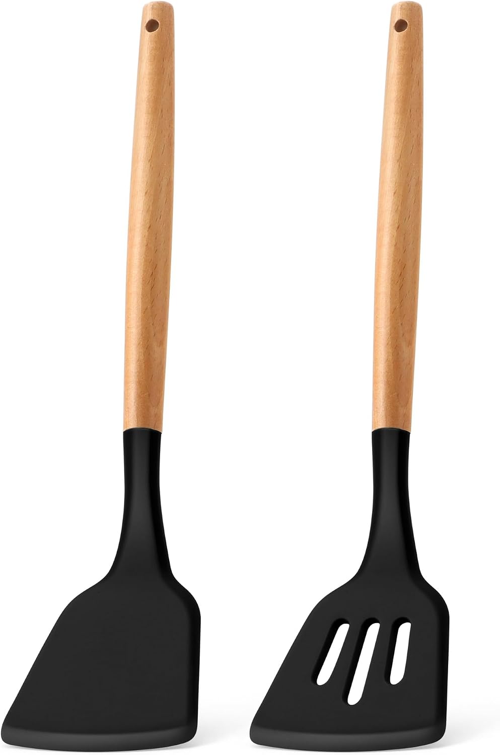 2 Pzas Espátula Silicona Antiadherente Negro