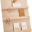 Soporte tarjetas pendientes madera 3 niveles exhibición