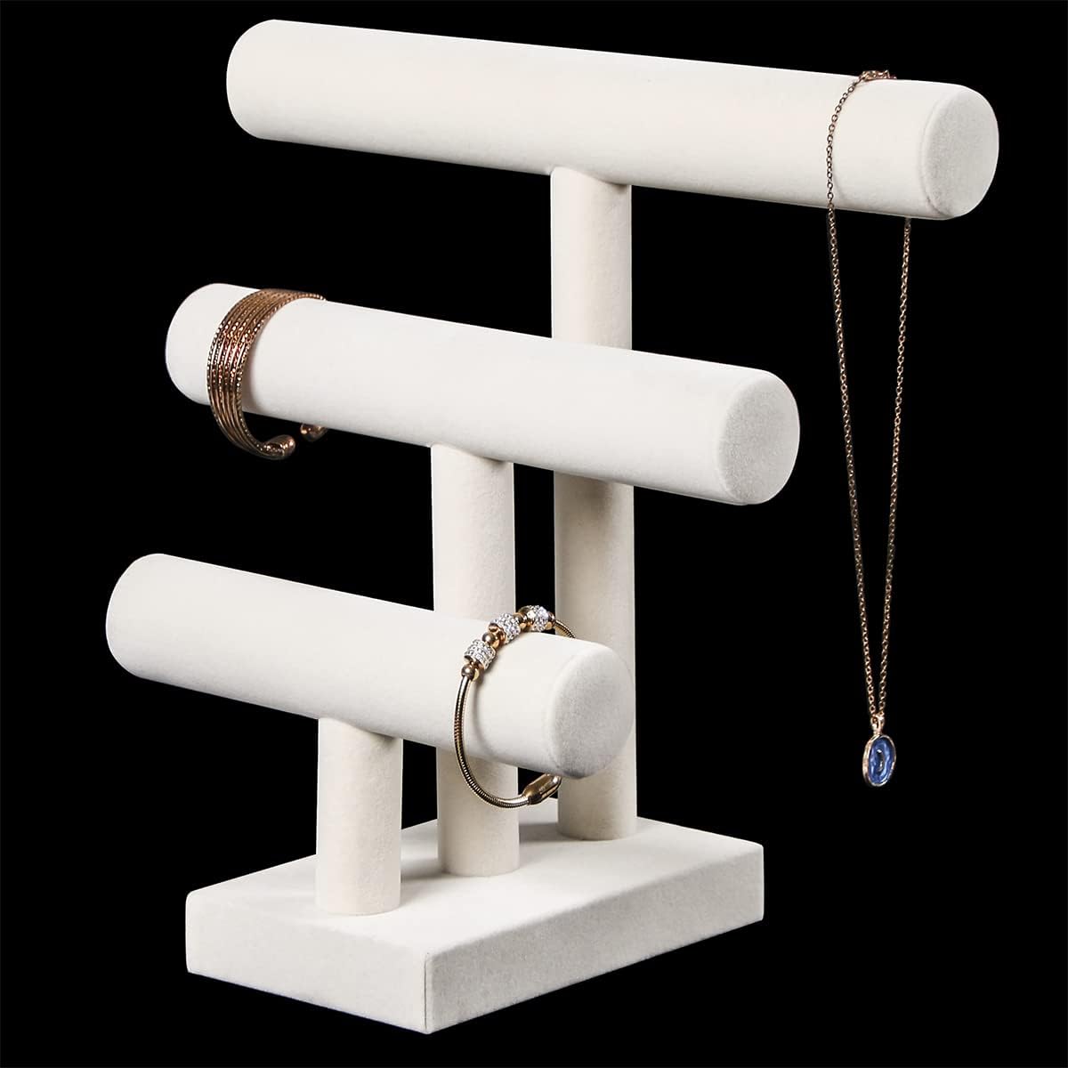 Soporte 3 niveles para joyas brazaletes collares y relojes