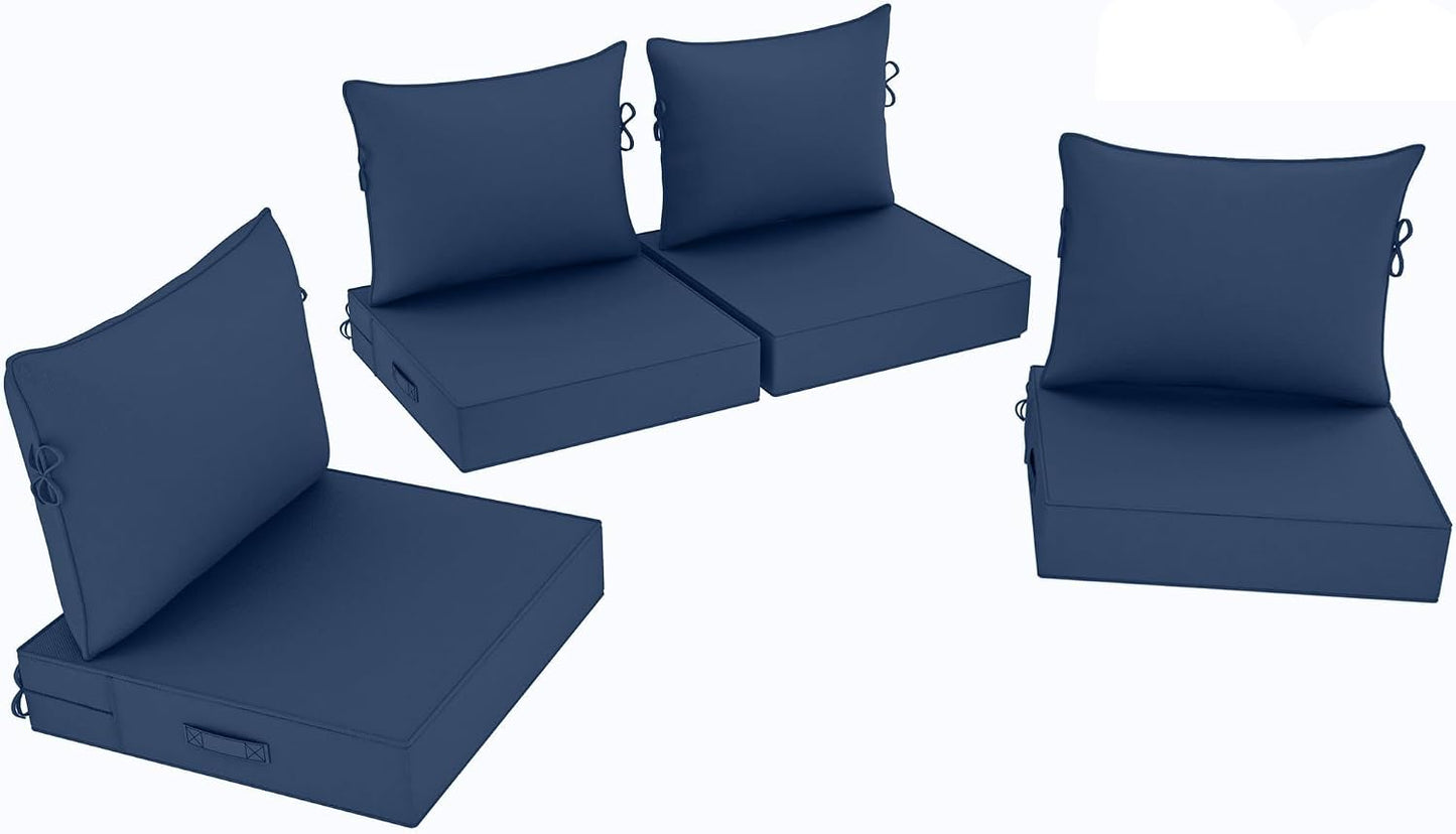 Set 4 cojines silla exterior 19x19pulg impermeables