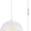 Lámpara colgante enchufable 1 luz blanco mate pantalla