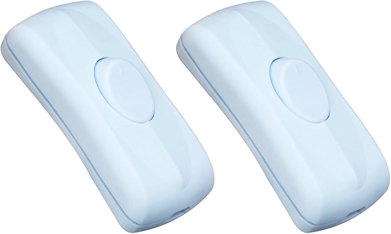 2 Pzas Interruptor Blanco 2A 250V para Lámpara y Electrodoméstico