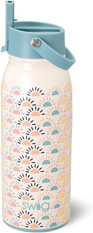 Botella agua aislada 36oz con popote tapa acero inox