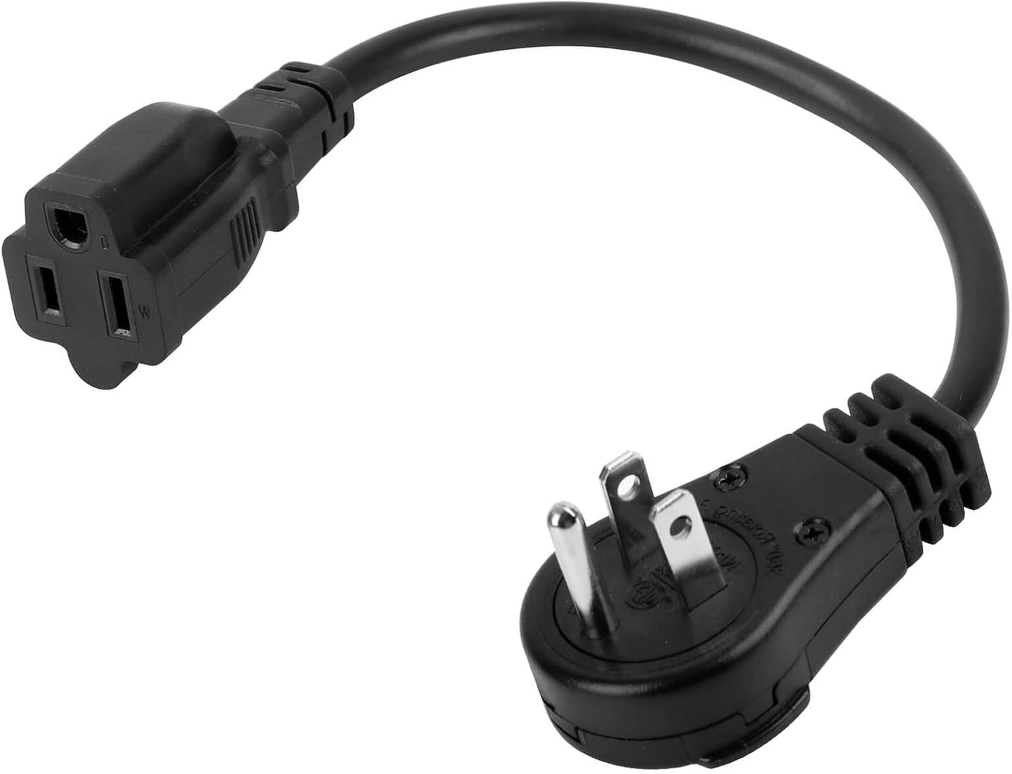 Cable extensión enchufe plano giratorio 360° 16 AWG 125V negro