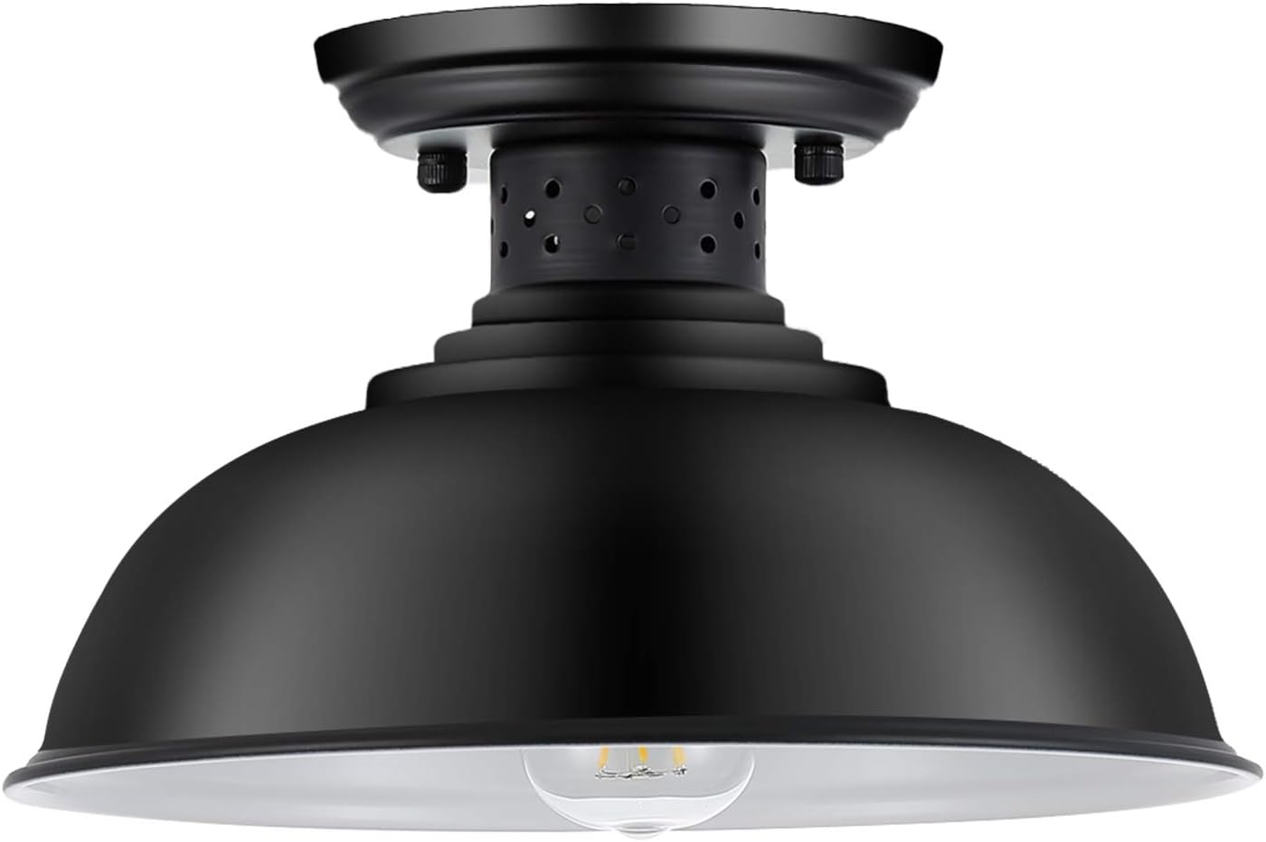 Lámpara techo industrial mate negro 33cm para cocina comedor