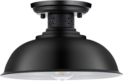 Lámpara techo industrial mate negro 33cm para cocina comedor