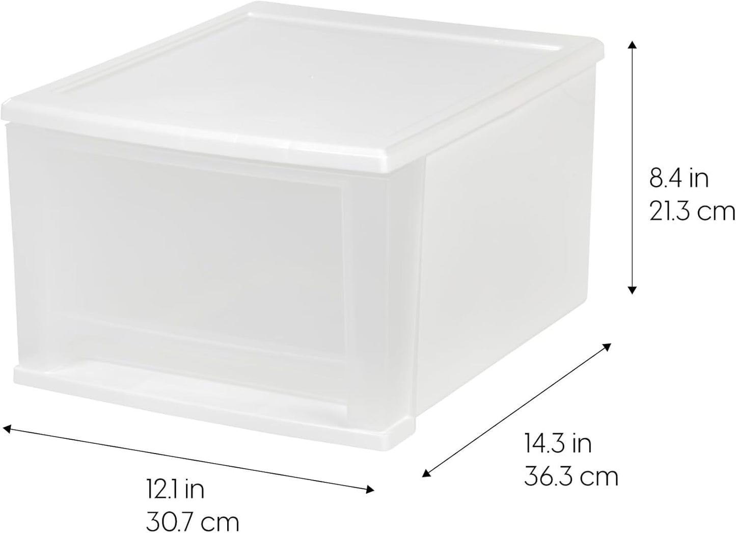 Cajón apilable 17qt set 4 color blanco