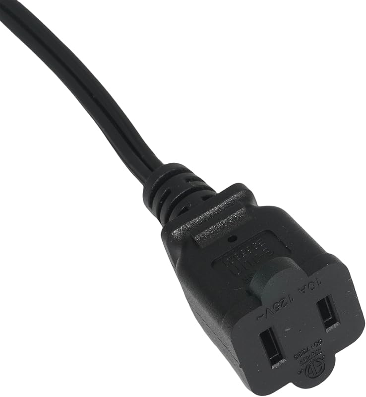 Cable extensión 5ft 2 puntas 125V NEMA 1-15p negro