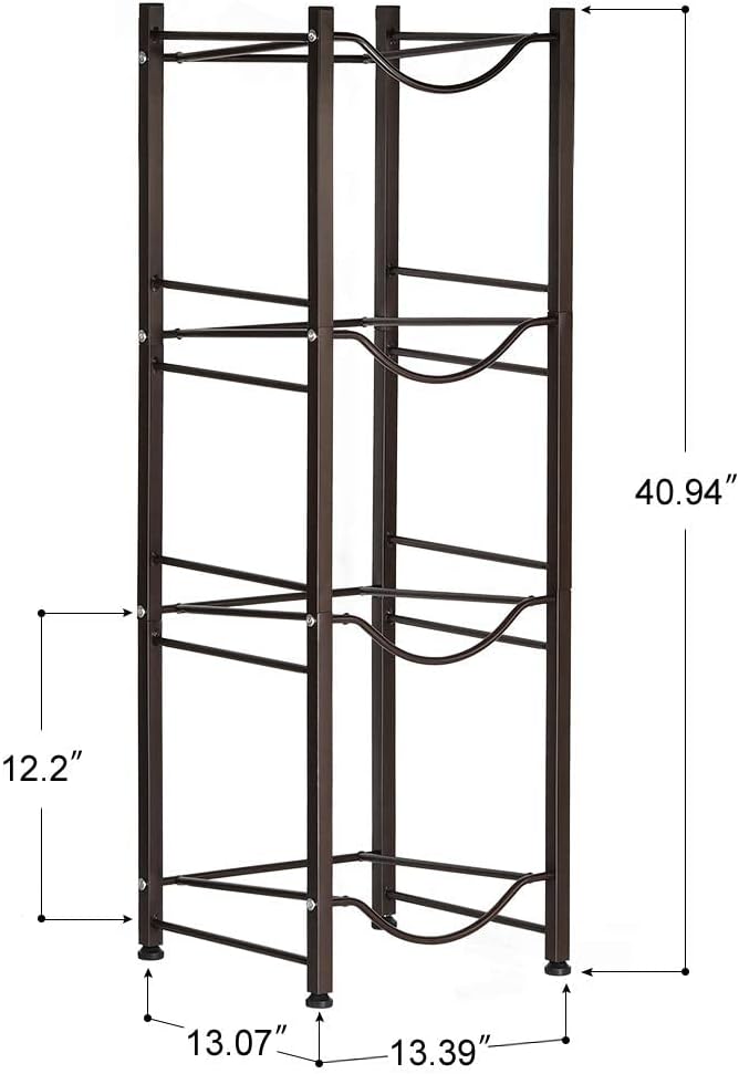 Soporte jarra agua 4 niveles resistente negro marrón
