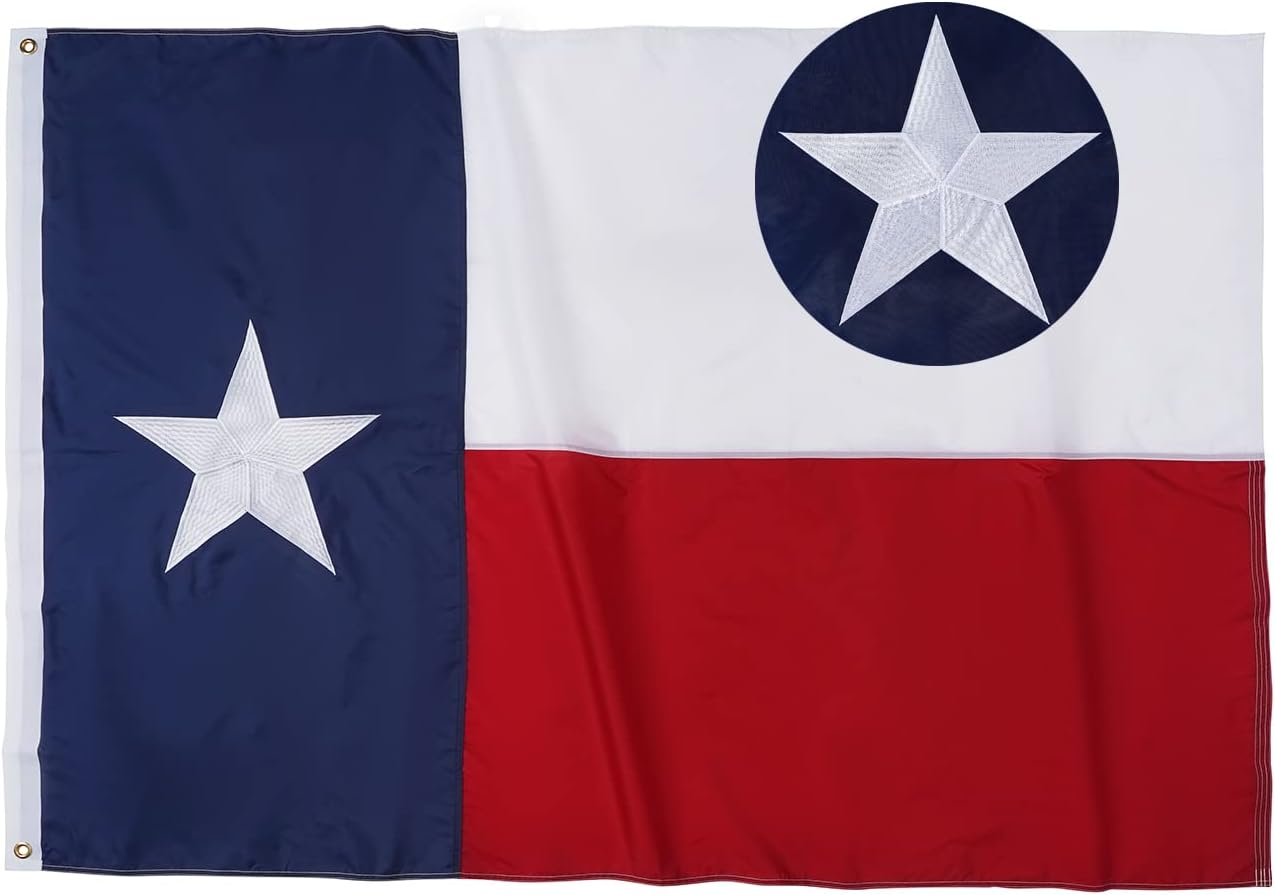 Bandera Texas 4x6" resistente estrellas cosidas ojales latón