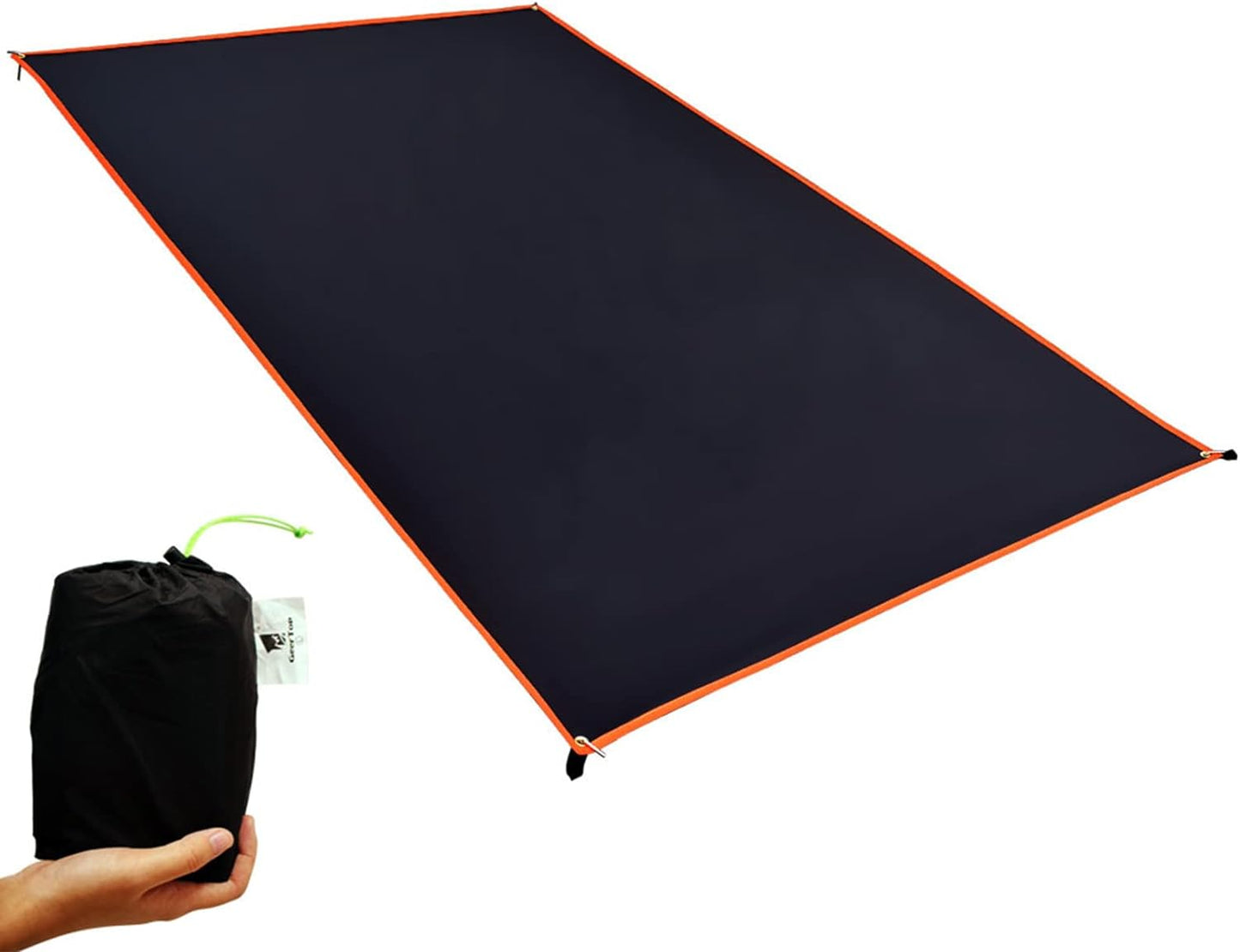 Alfombra ultraligera impermeable para tienda camping negro