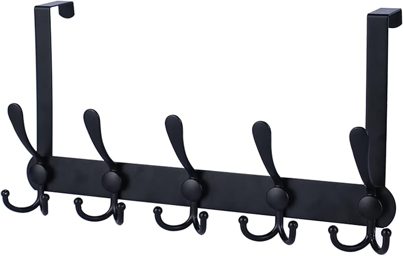 Ganchos puerta para ropa sombrero toalla resistente negro
