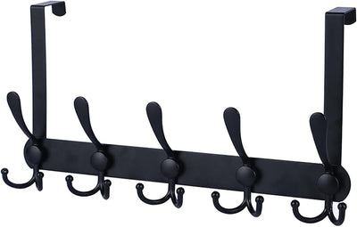 Ganchos puerta para ropa sombrero toalla resistente negro