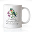 Taza café con flores colibrí acuarela regalo cumpleaños