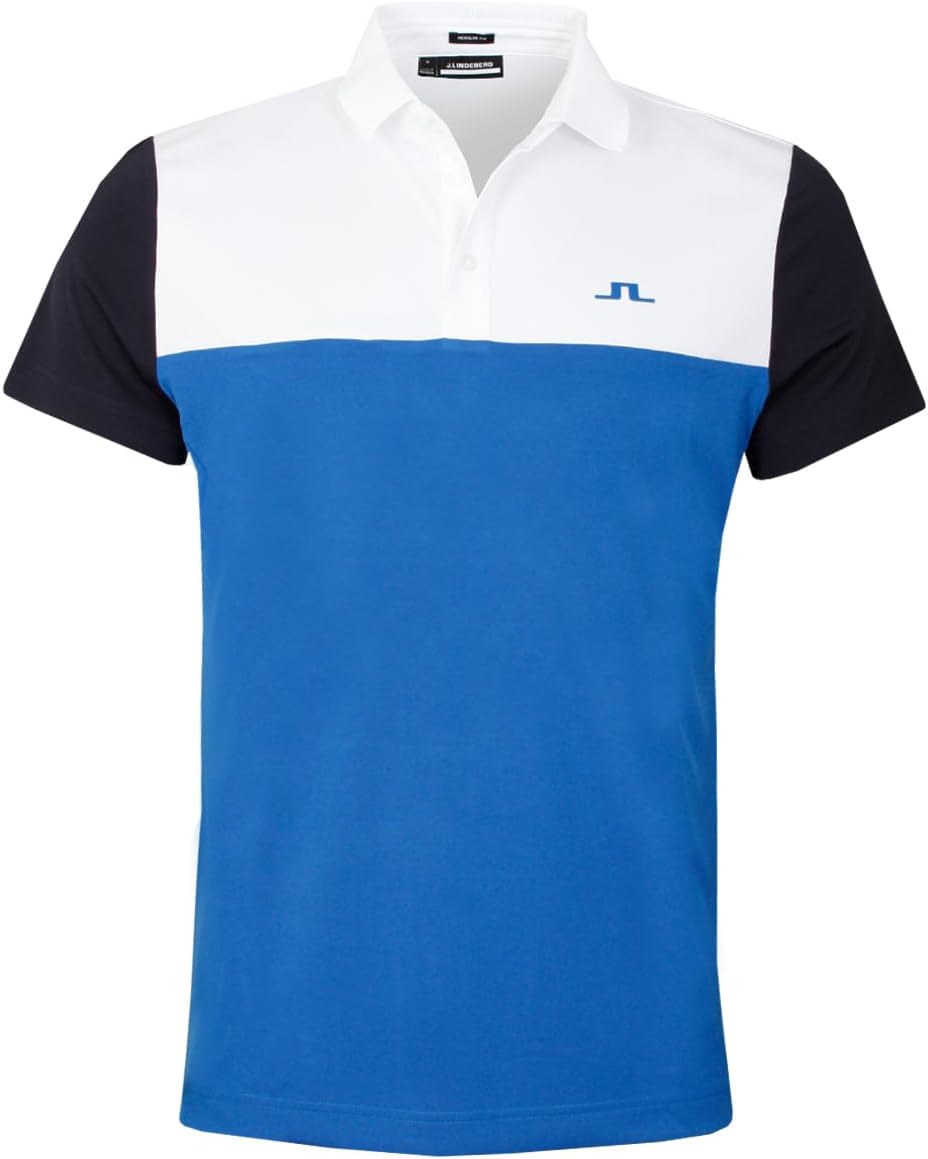 Camisa golf stretch absorbe sudor colorblock hombre
