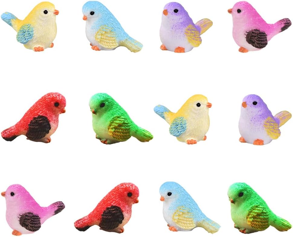 Figuras pájaros mini decoración casa muñecas jardín hadas