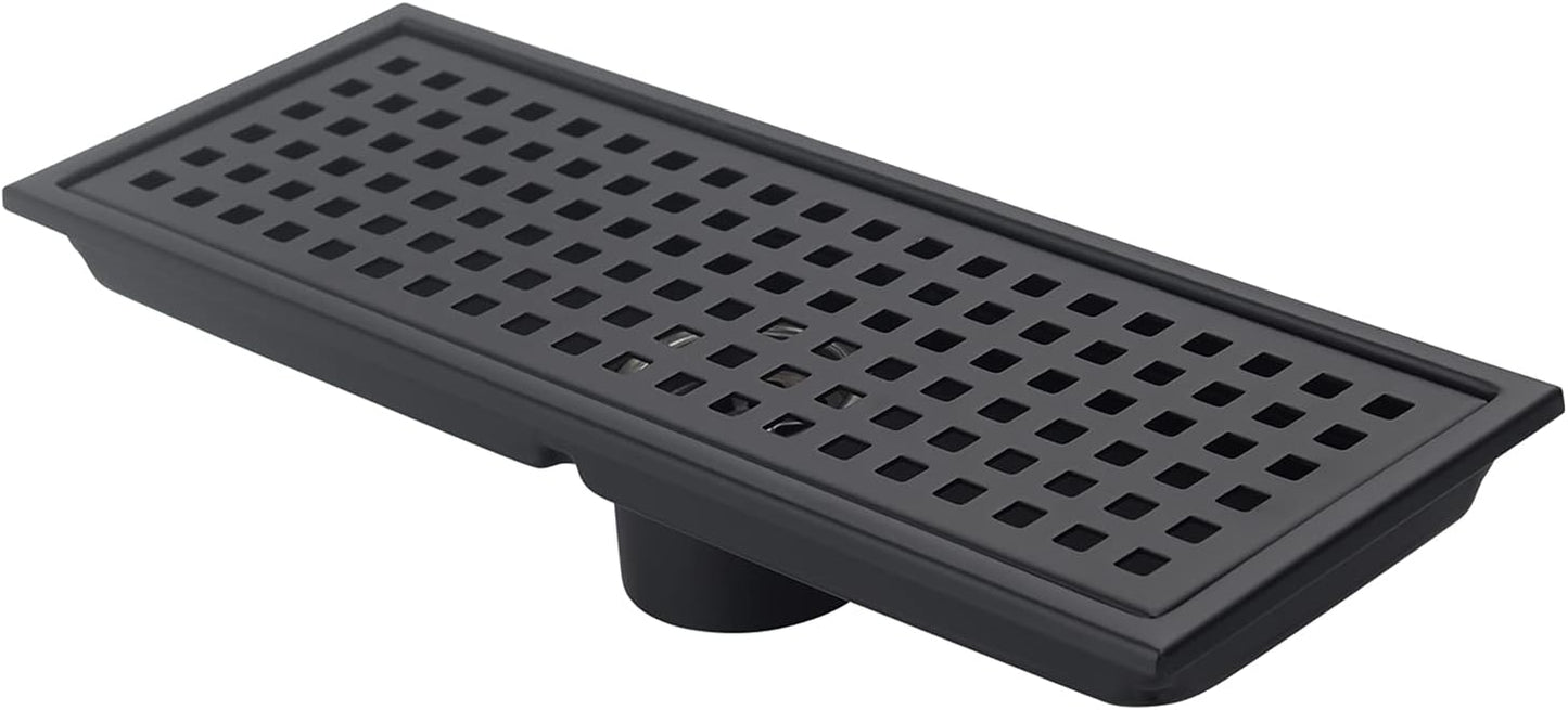 Desagüe ducha rectangular 12pulg acero inox negro mate