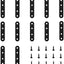 12 Pzas Soporte Recto Plano Negro 2.99x0.63pulg para Mesas