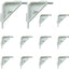 12 Soportes Triangulares Plástico 90 Grados Blanco